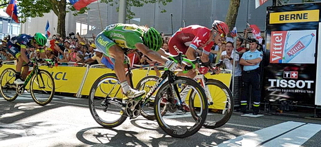 Super-Sprint zwischen Peter Sagan (Tinkoff) und Alexander Kristoff (Team Katusha)