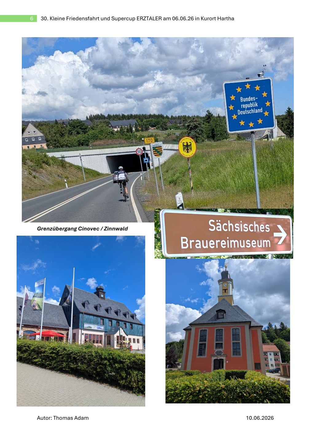 Seite 6: Grenzübergang Cinovec / Zinnwald und Stationen im Osterzgebirge