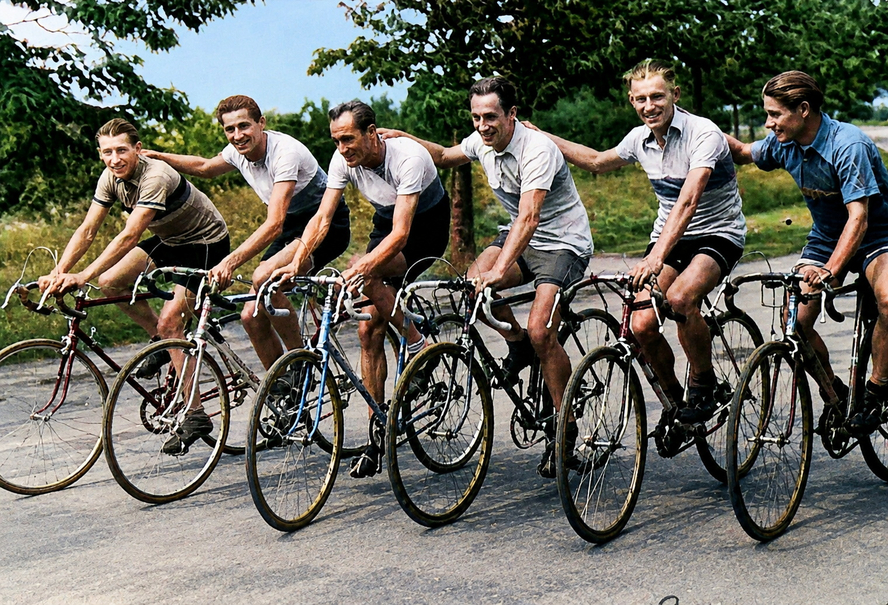 Mannschaft Sachsen-Anhalt bei der DDR-Rundfahrt 1952